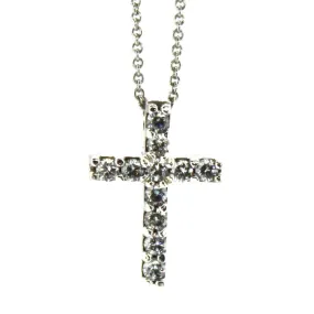 11 White Gold Diamond Cross Necklace