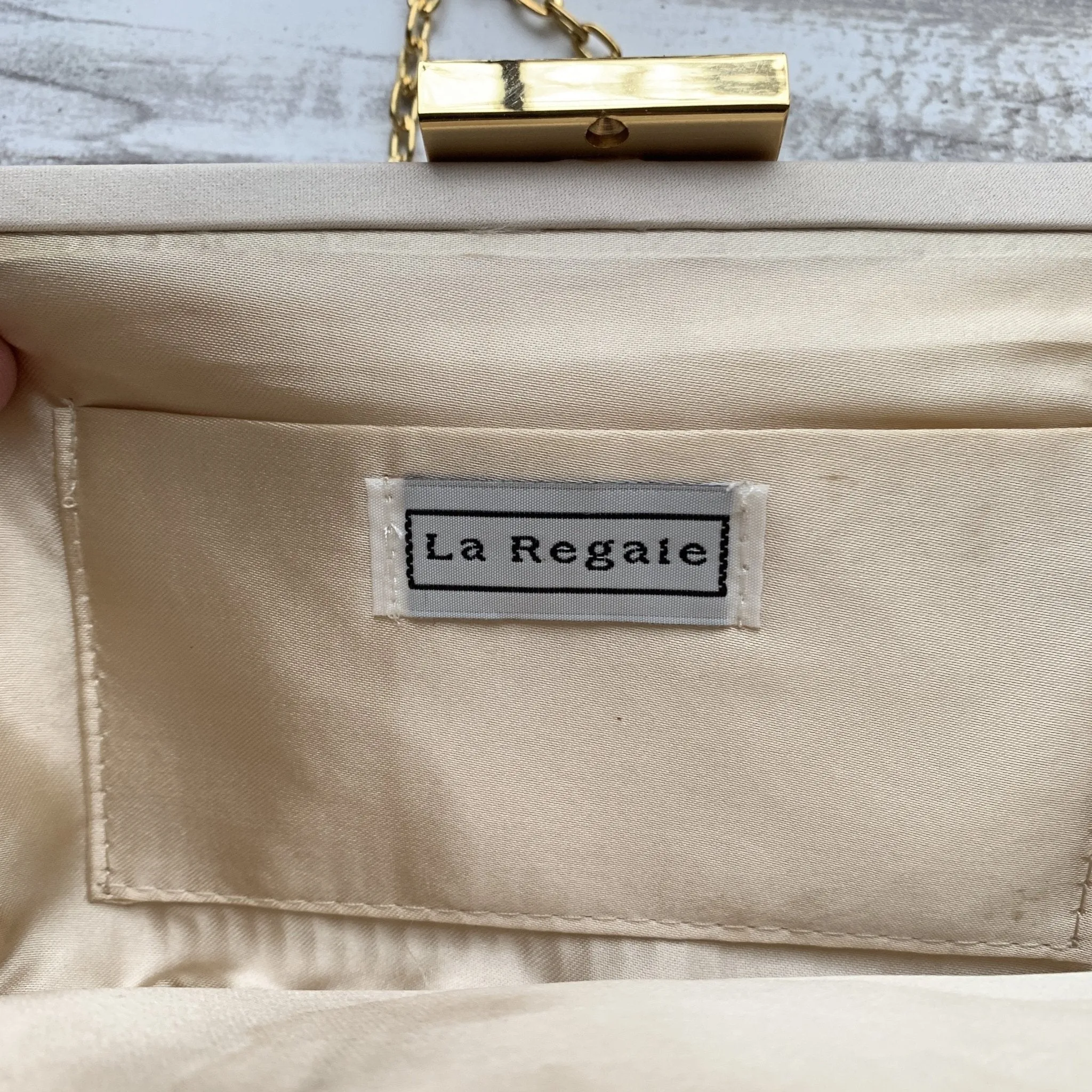 1980s Sophisticated Cream Clutch by La Regale. Perfect Neutral Evening Bag or Purse.