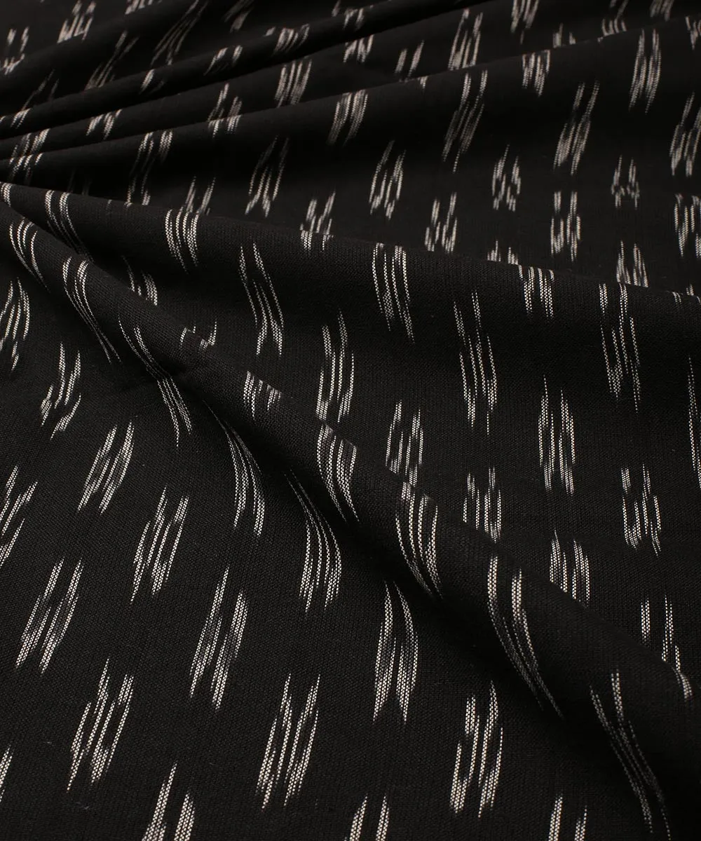 2.5 m Black handloom cotton pochampally ikat fabric