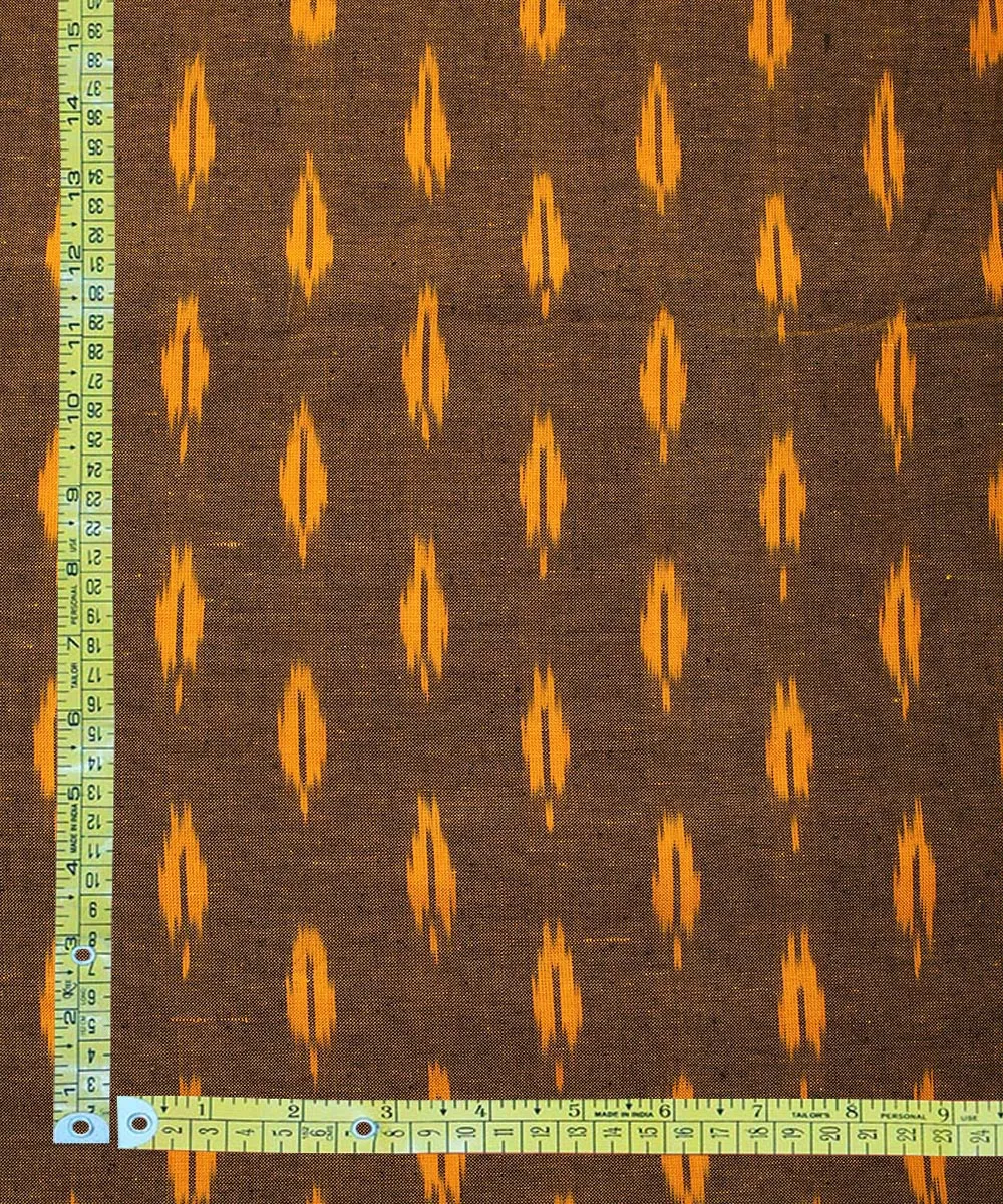 2.5 m Black yellow shared cotton handloom pochampally ikat fabric