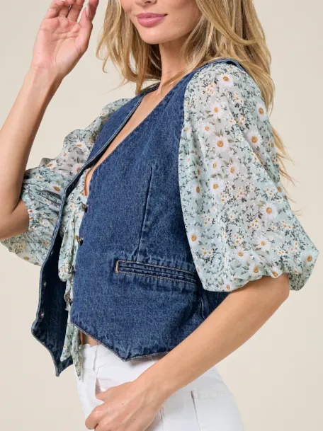 27 Cassidy Structured Denim Vest