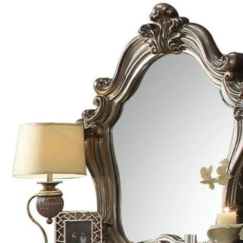 47 Antique Platinum Irregular Dresser Mirror