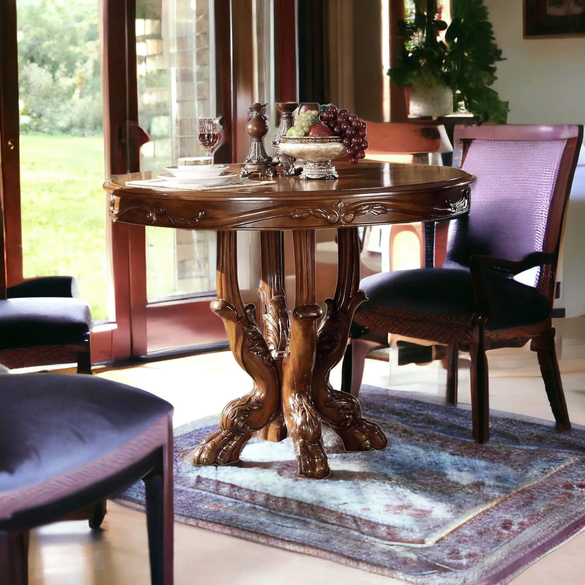 48 Brown Solid Wood Dining Table