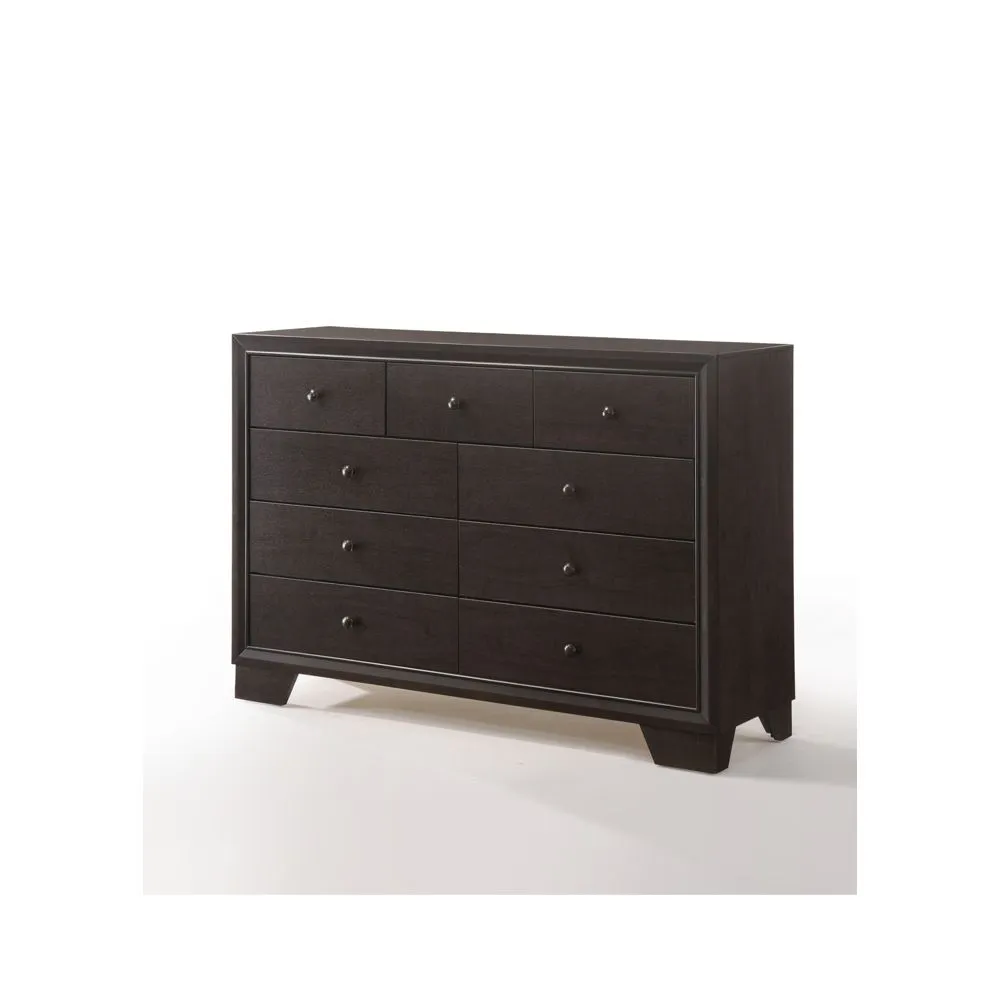 57 Espresso Solid and Manufactured Wood Double Dresser