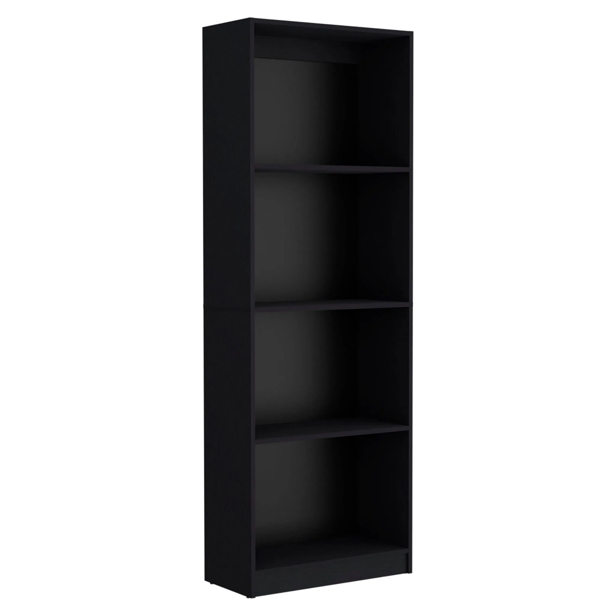 71 Black Five Tier Bookcase with Two doors