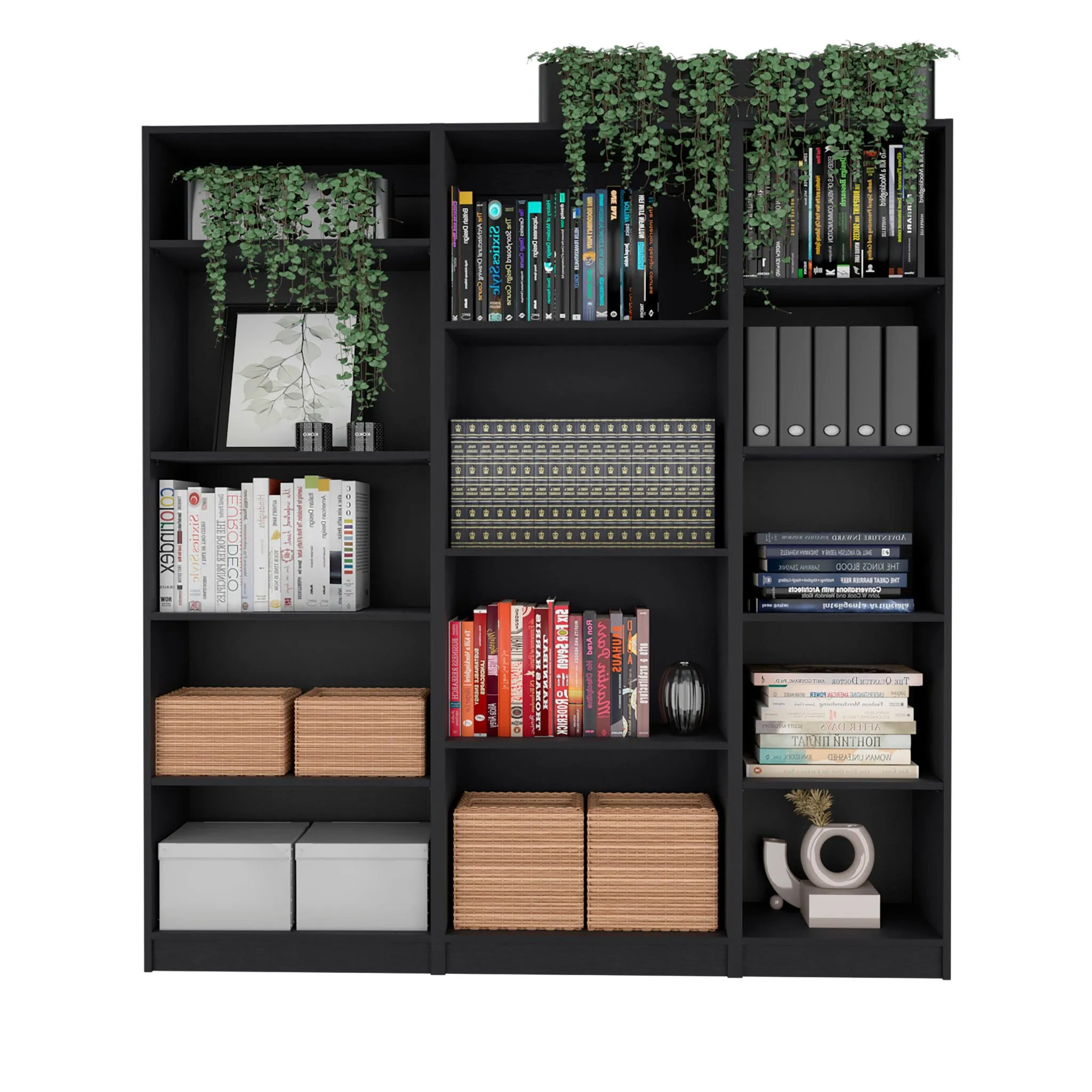 71 Black Five Tier Bookcase