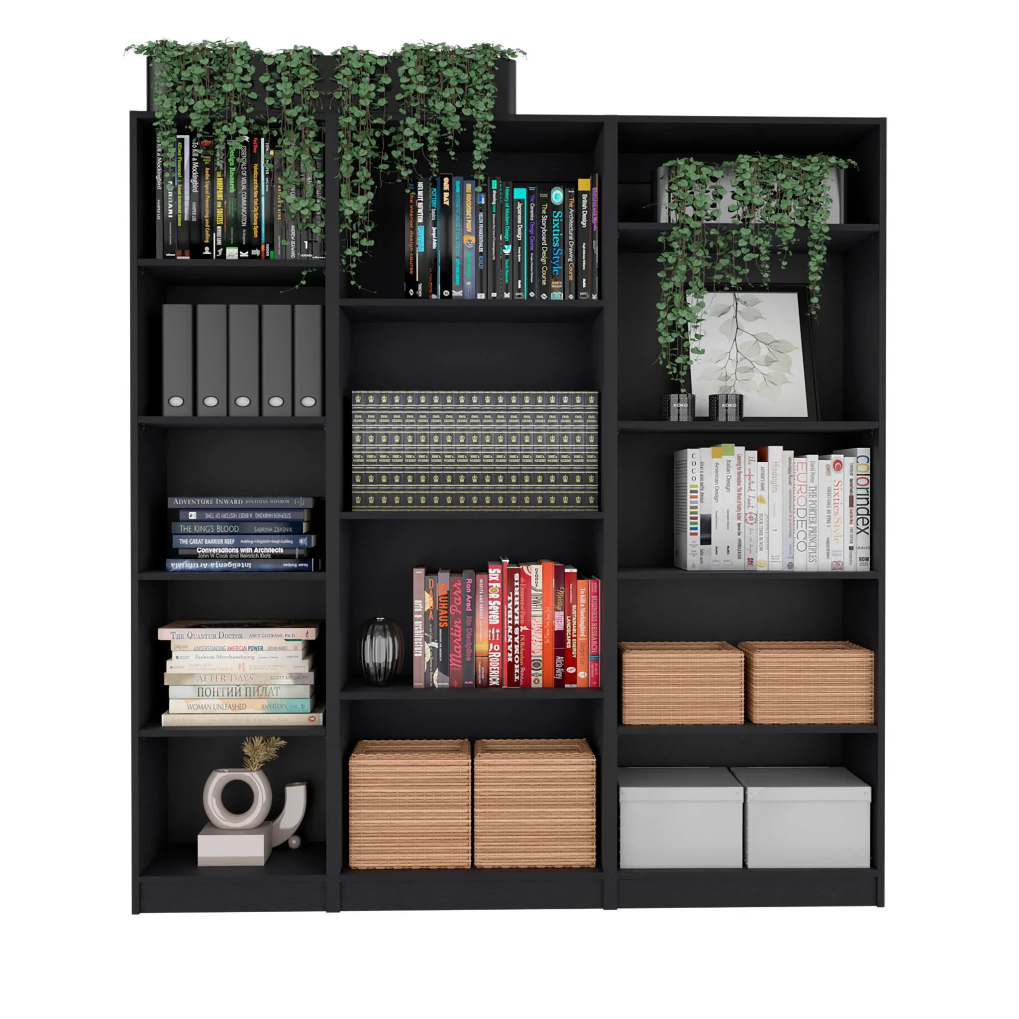 71 Black Five Tier Bookcase