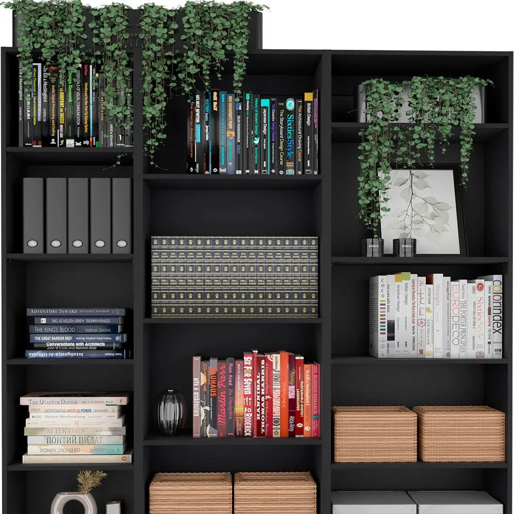 71 Black Five Tier Bookcase