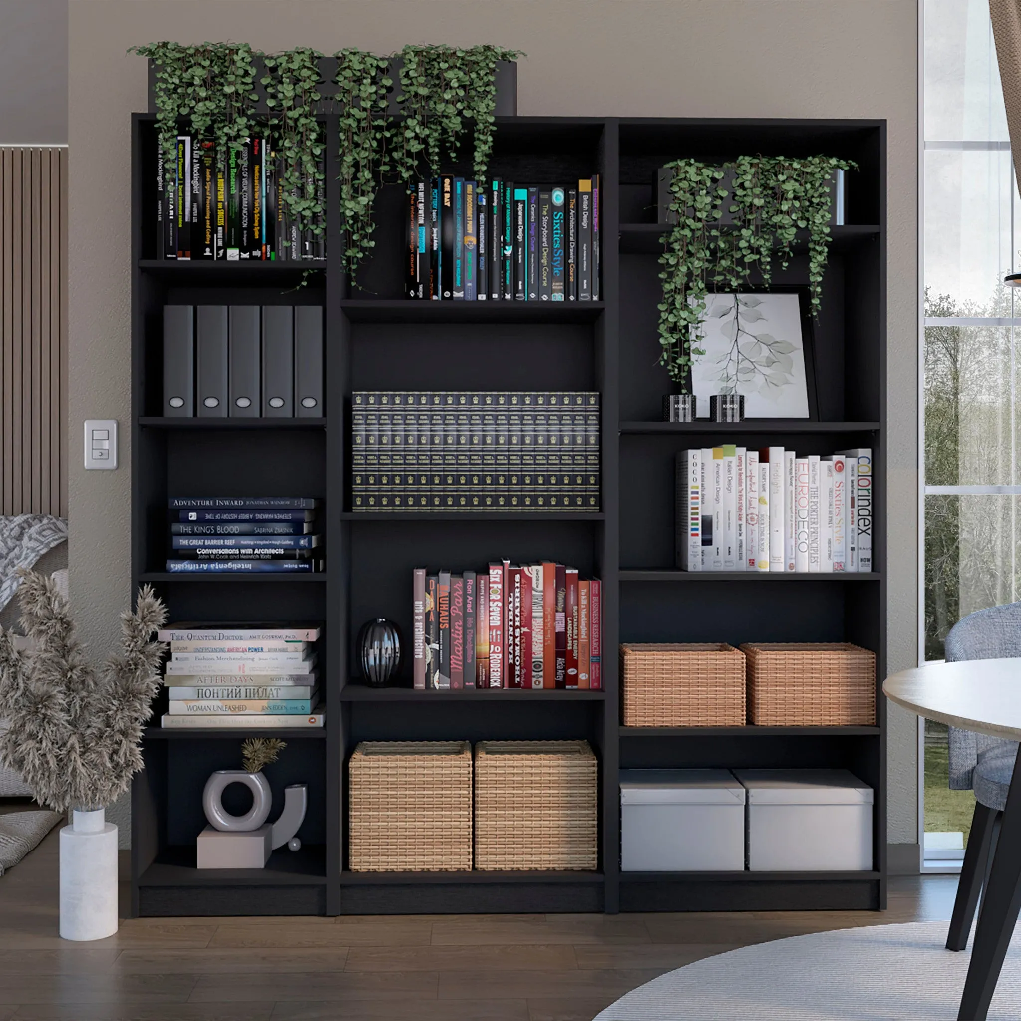 71 Black Five Tier Bookcase