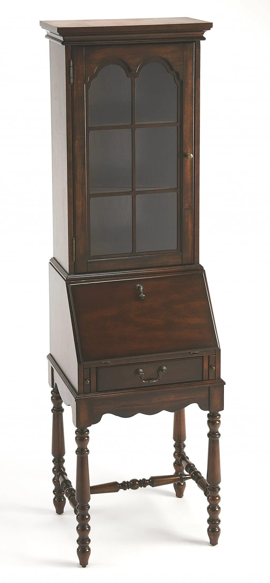 74 Brown Cherry Traditional Secretary Organizing Desk