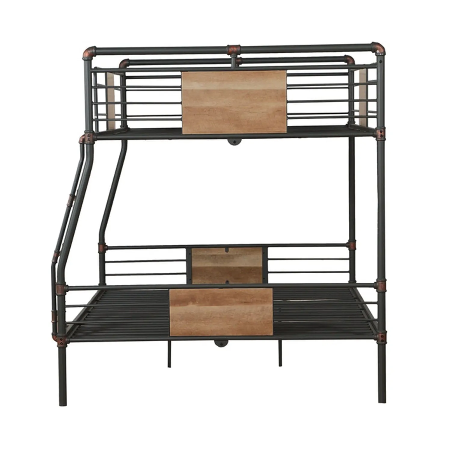 83 X 65 X 68 Sandy Black  Dark Bronze Handbrushed Queen Over Queen Bunk Bed