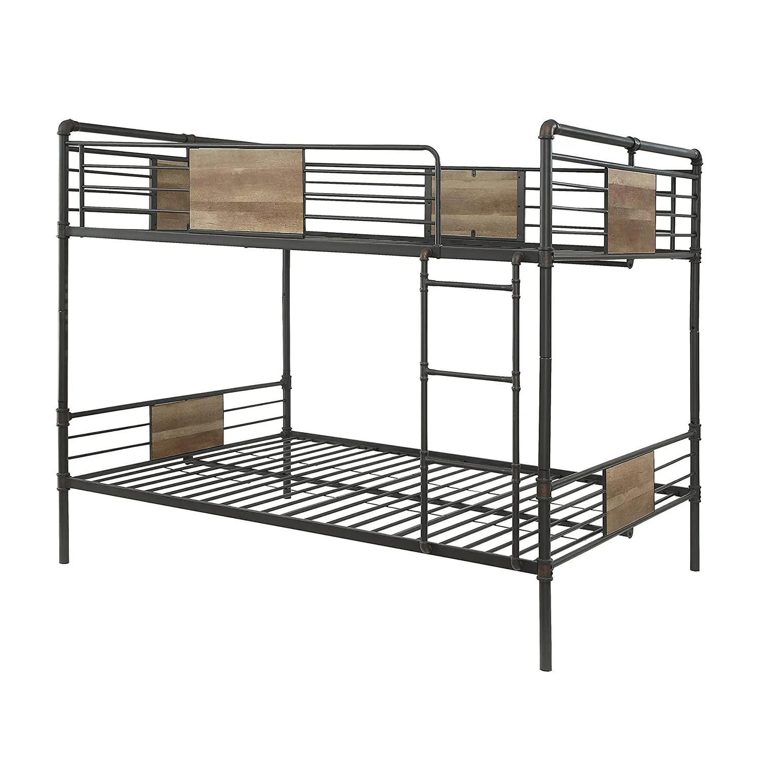 83 X 65 X 68 Sandy Black  Dark Bronze Handbrushed Queen Over Queen Bunk Bed