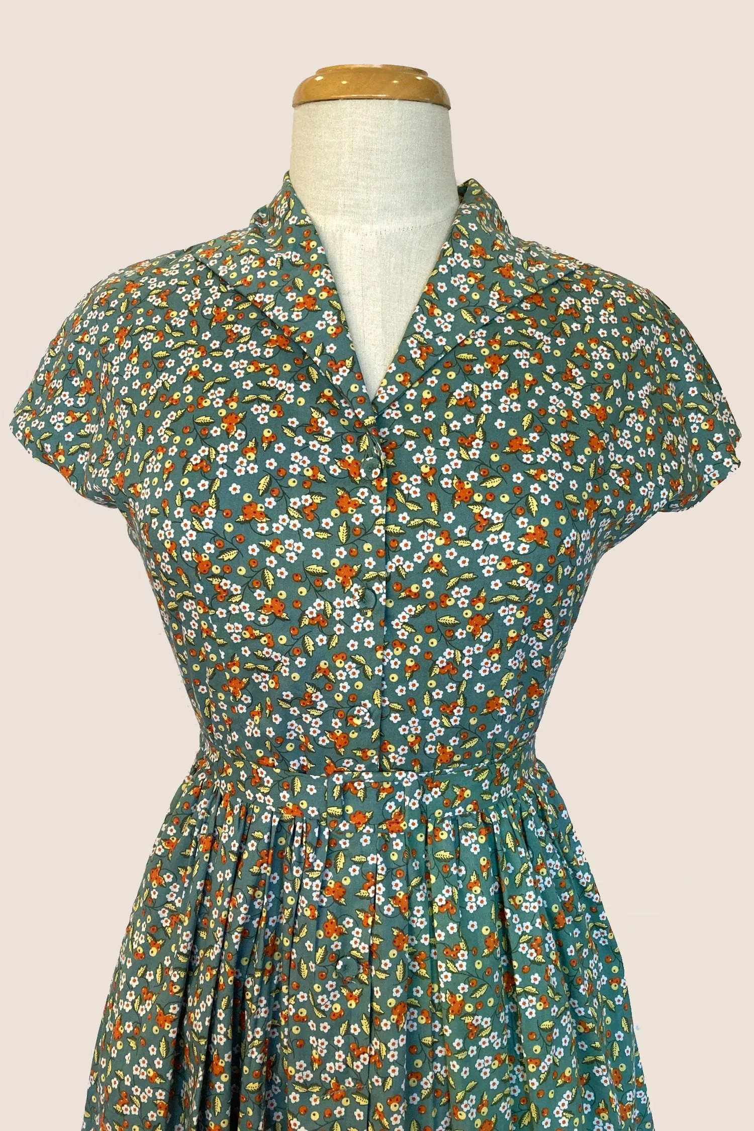 Amilie Green Floral Dress