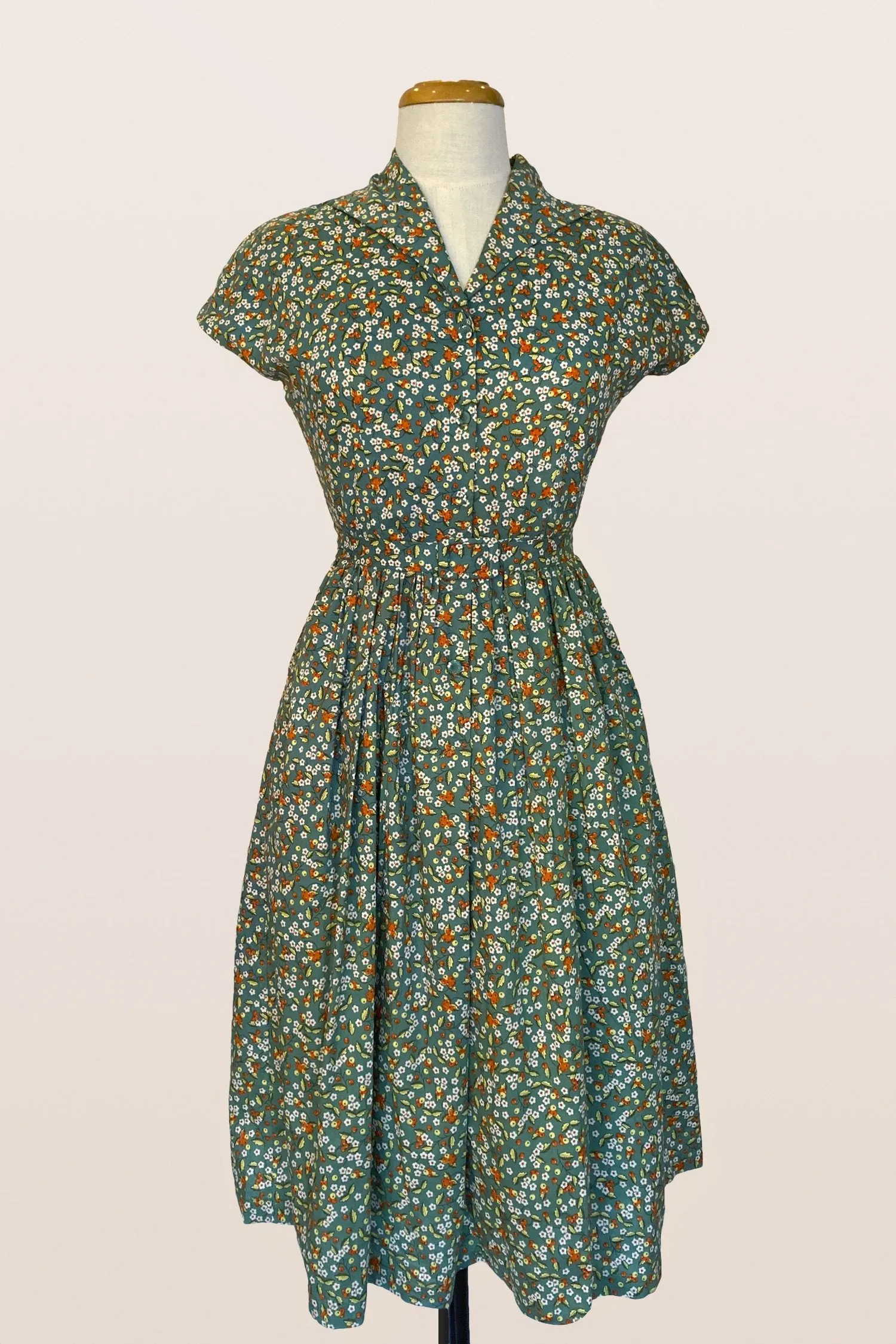 Amilie Green Floral Dress