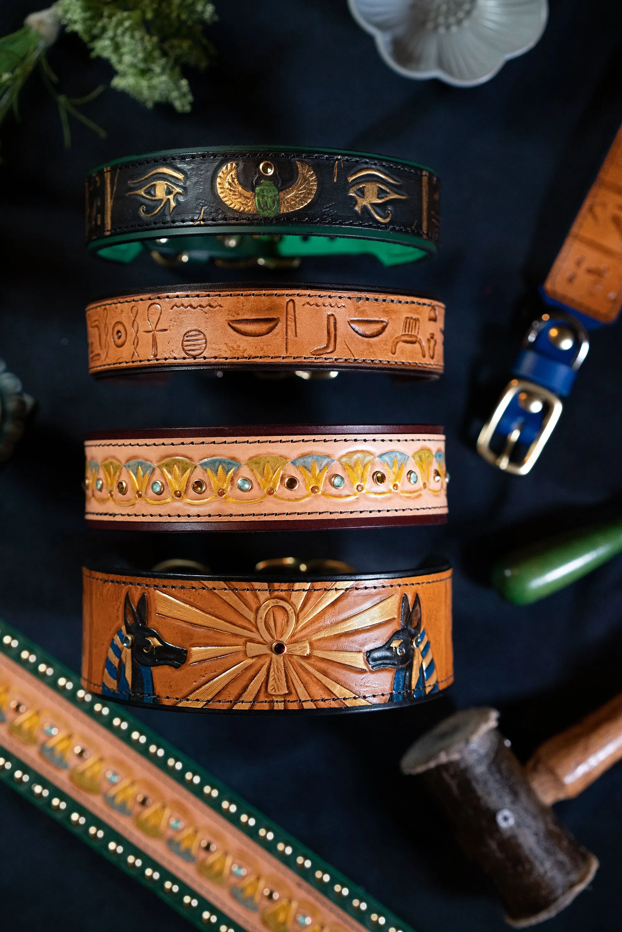 Ancient Egyptian Hieroglyph Dog Collar