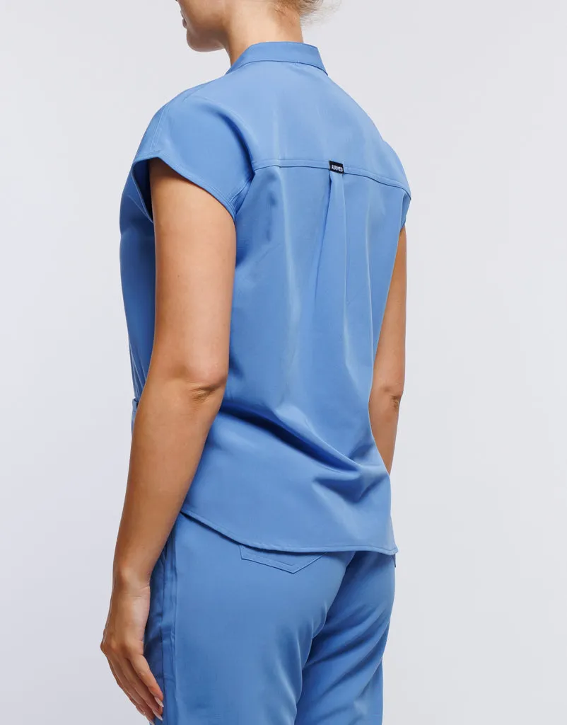 Apollo Scrub Top - Ceil Blue