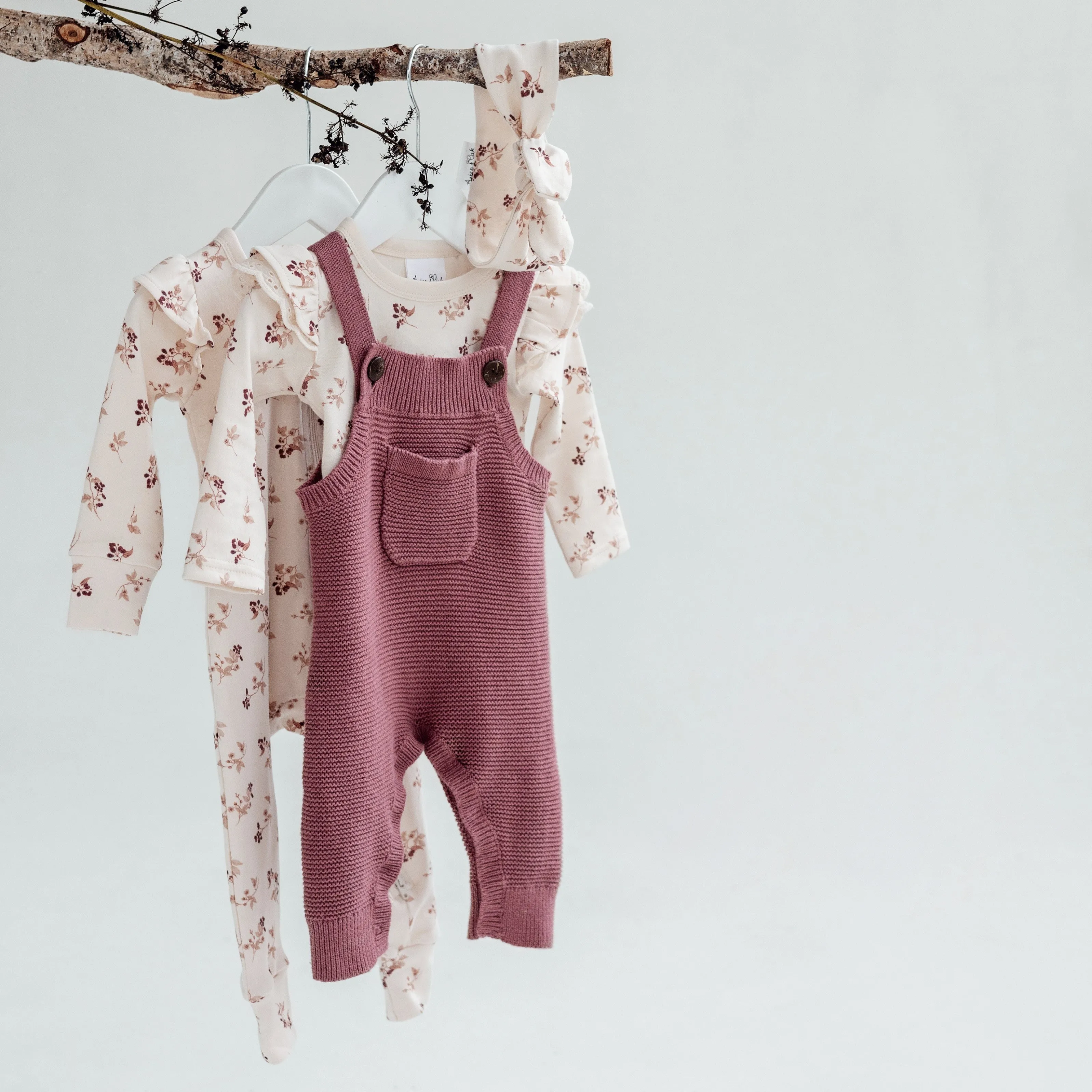 Aster and Oak Knit Overalls - Berry