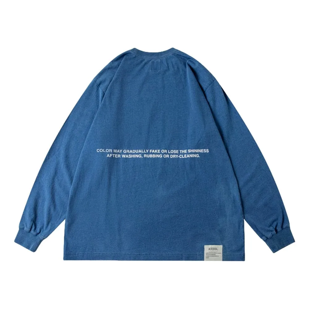 A[S]USL INDIGO LONG TEE-LIGHT BLUE