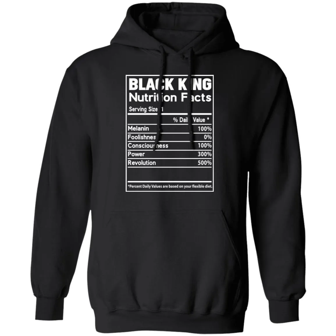 Black King Nutrition Facts T-shirt