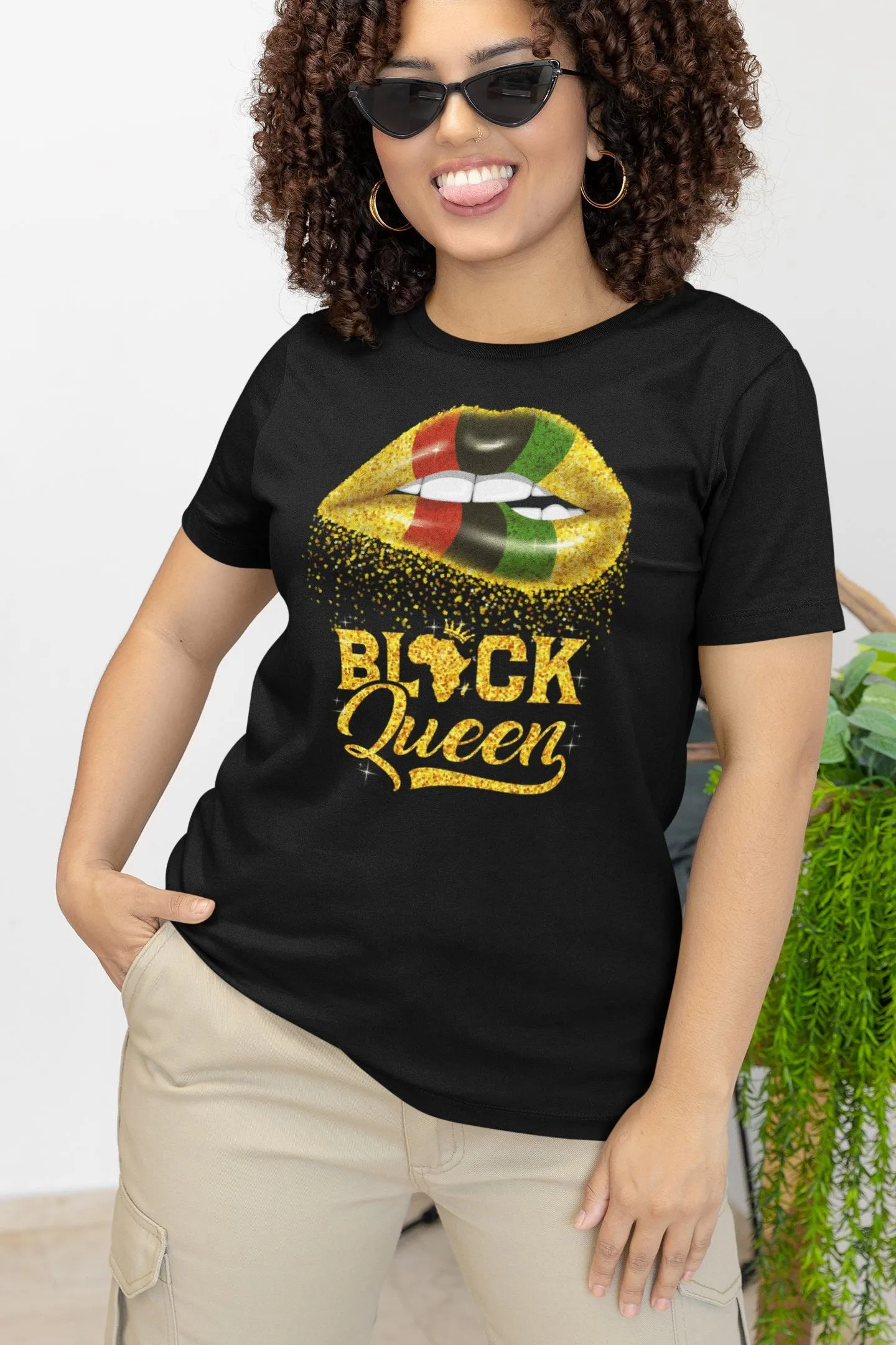 Black Queen Sexy Lips T-shirt