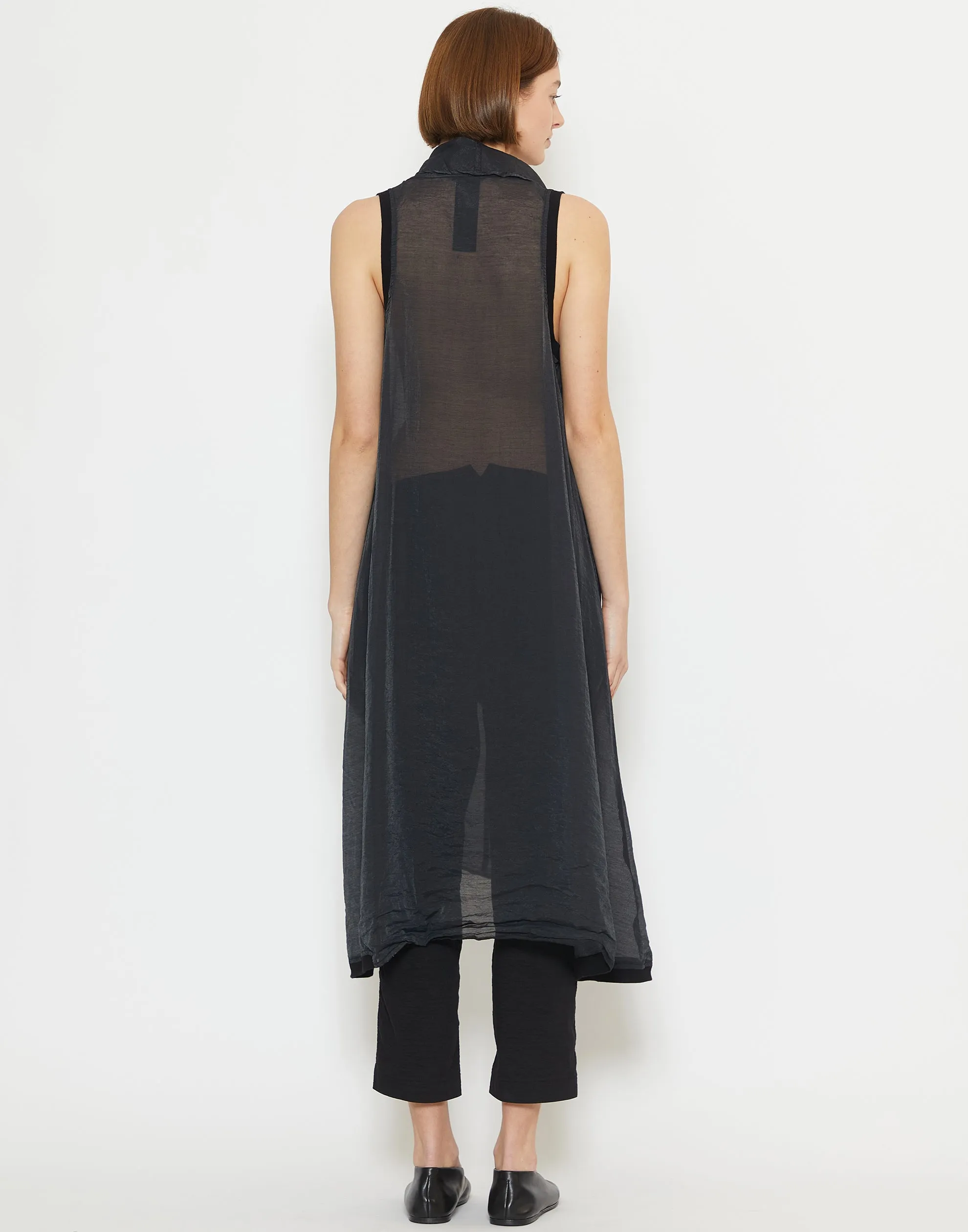 Black Semi Sheer Sleeveless Dress