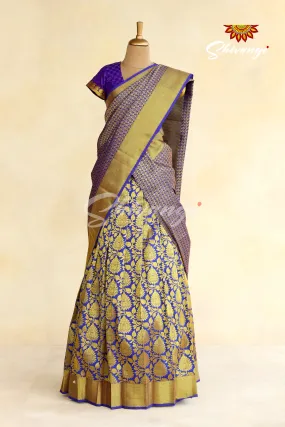 Blue Art Silk Half Saree | Langa Lavani For Girls!!!