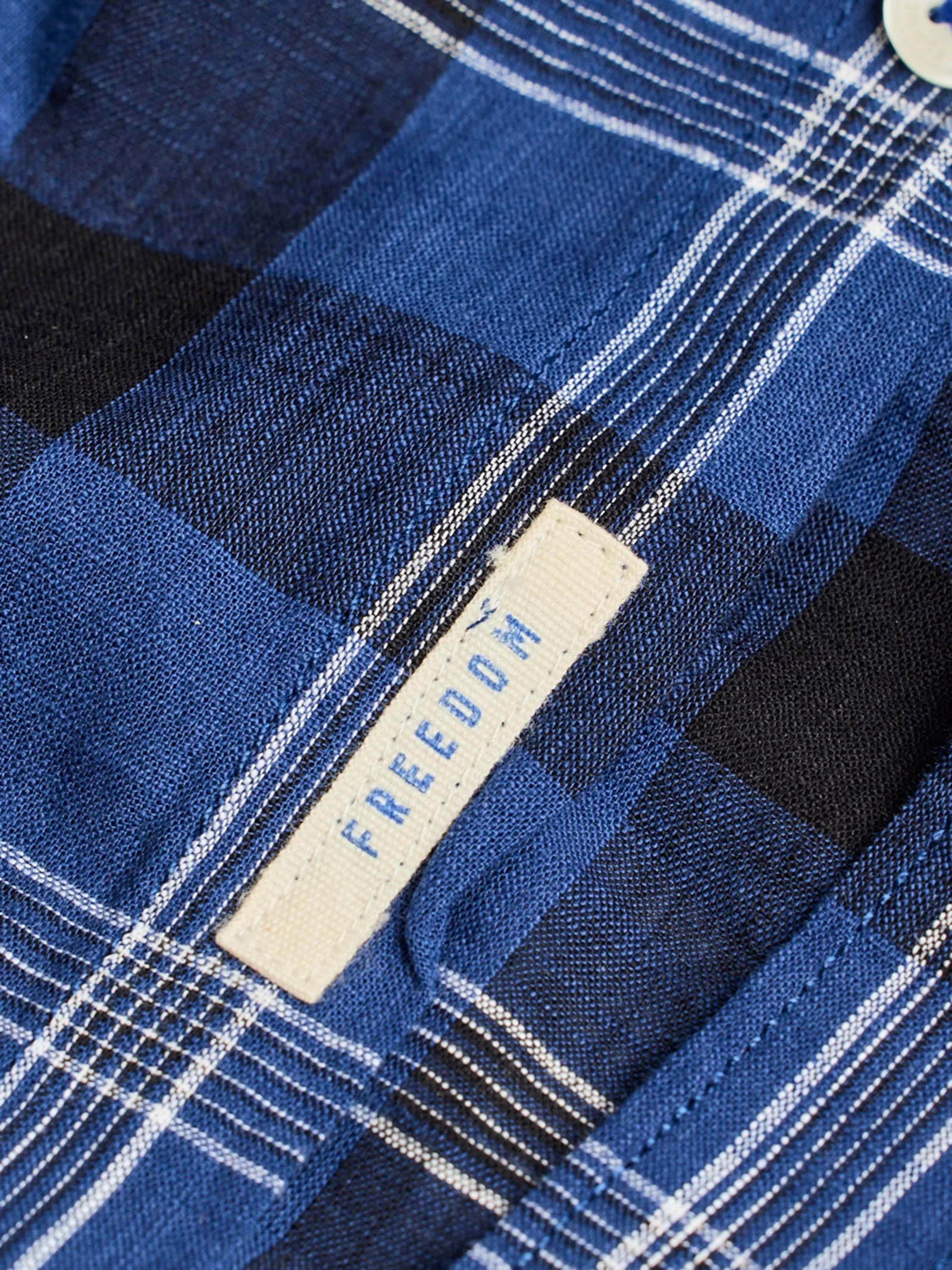 Blue Pure Cotton Checked Shirt