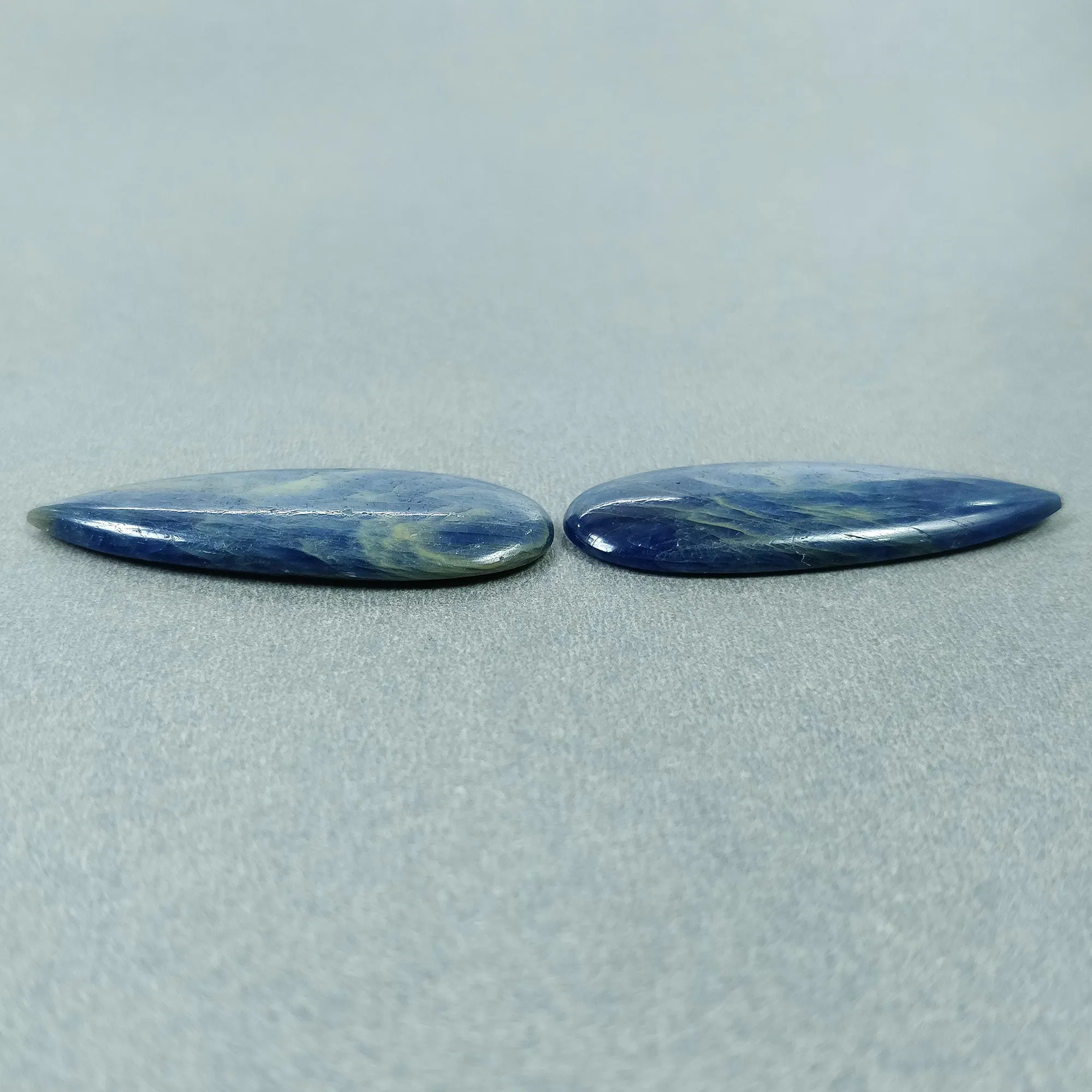 BLUE SAPPHIRE Gemstone Cabochon September Birthstone : 35.50cts Natural Untreated Sapphire Pear Shape Cabochon 37*13mm Pair