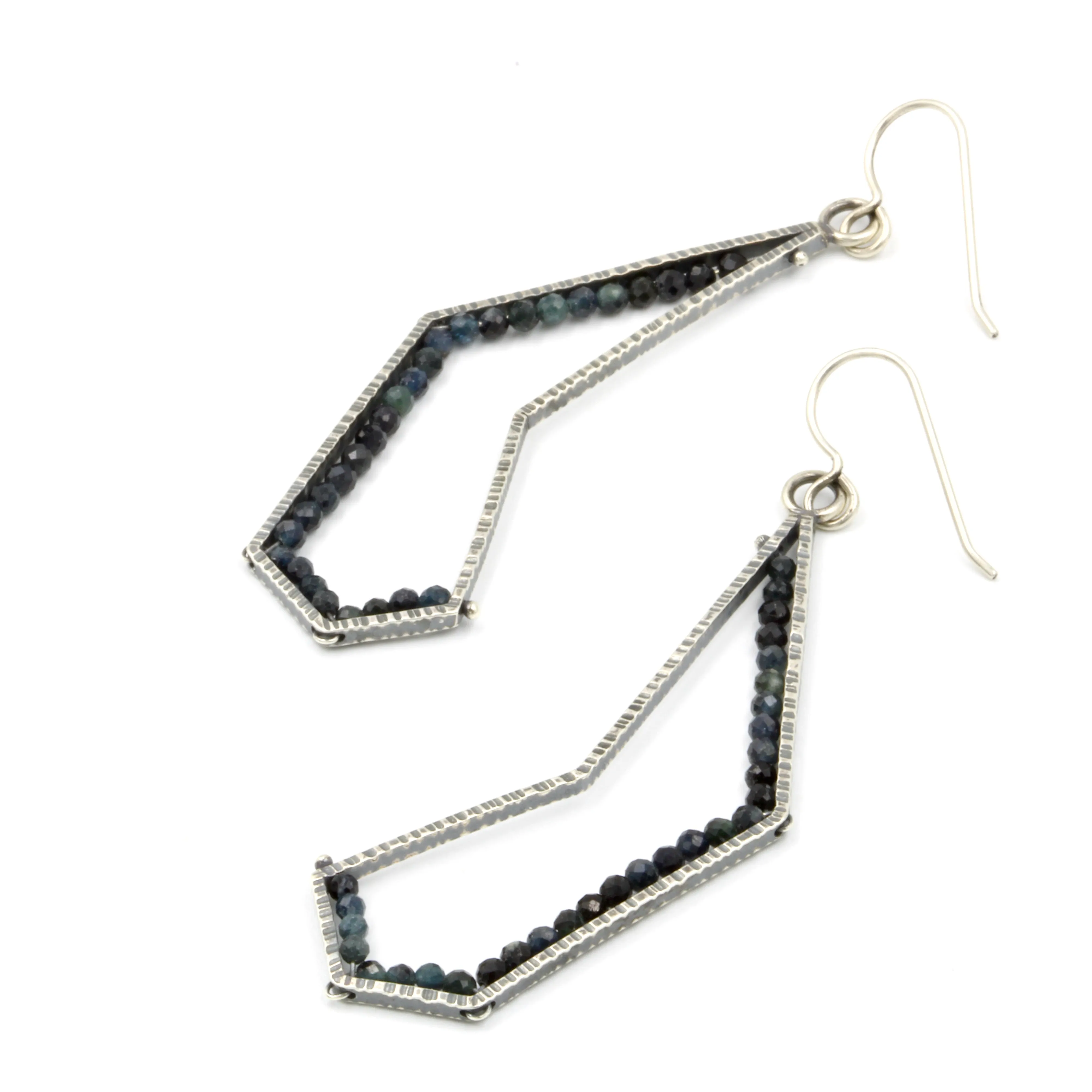 Blue Tourmaline "Geode" Earrings