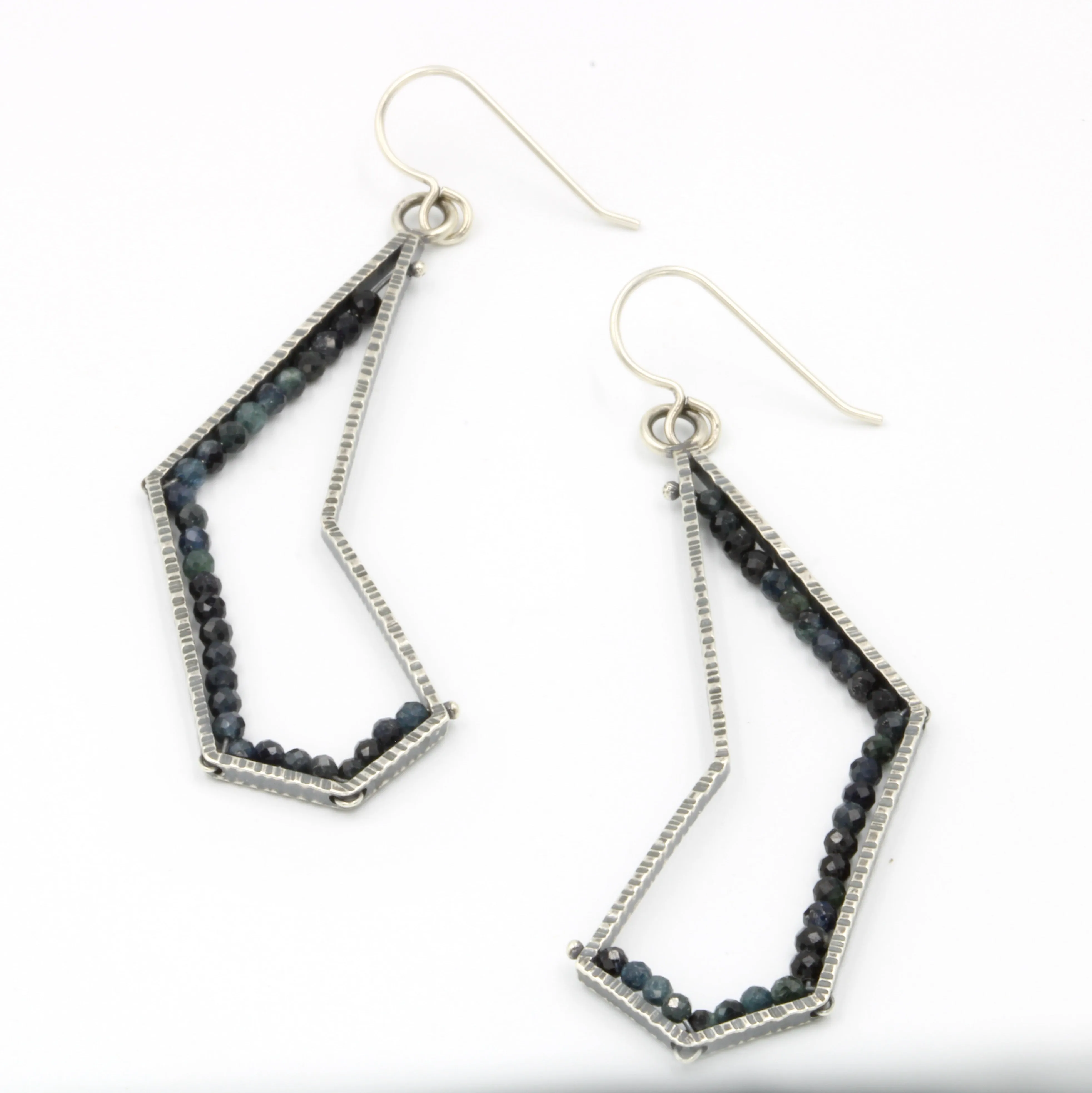 Blue Tourmaline "Geode" Earrings