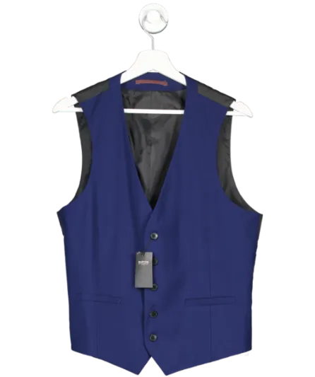 Burton Blue Slim Fit Navy Stretch Tuxedo Waistcoat UK M