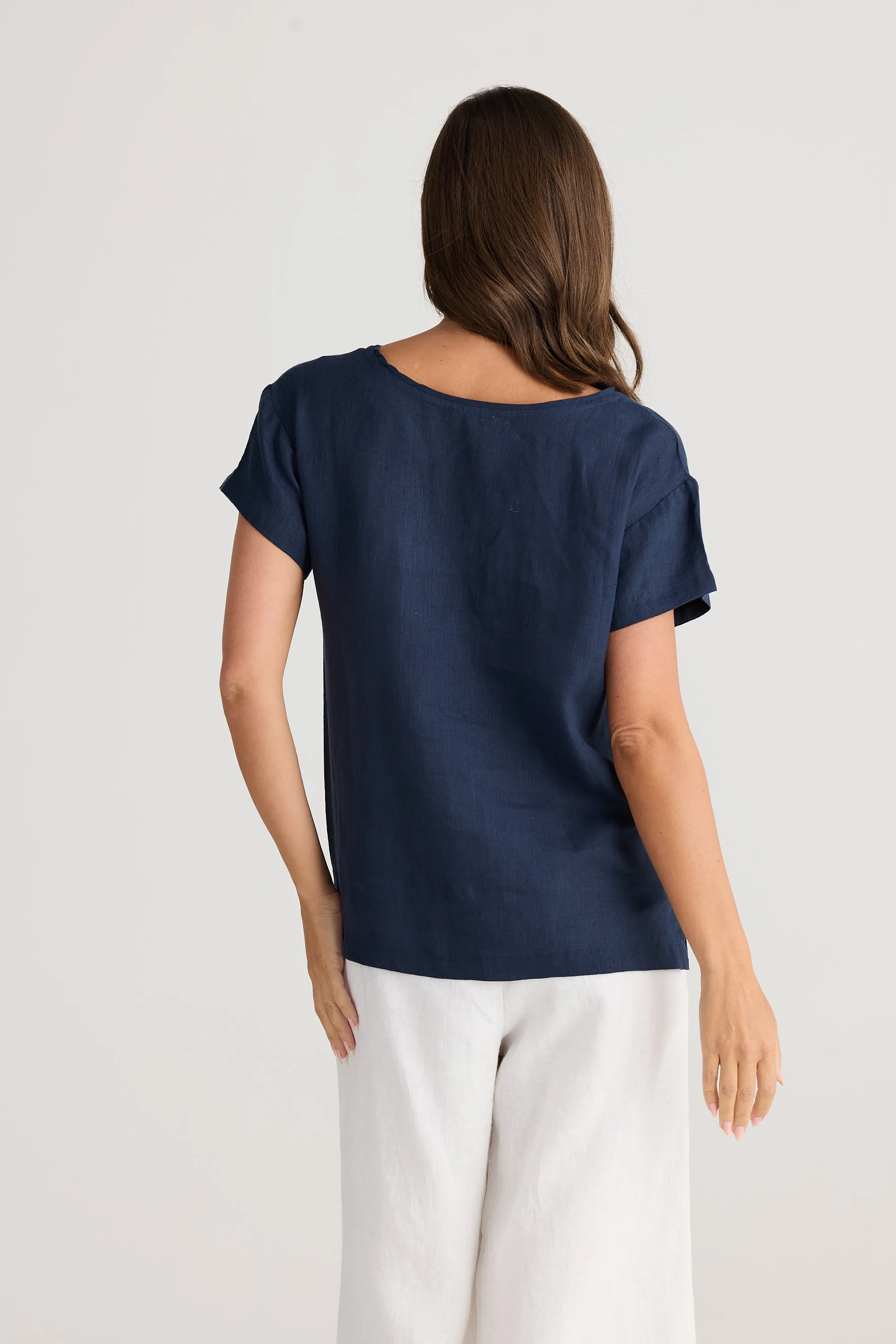 Captain Linen Top - Navy