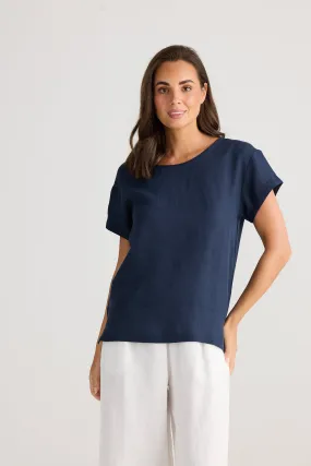 Captain Linen Top - Navy