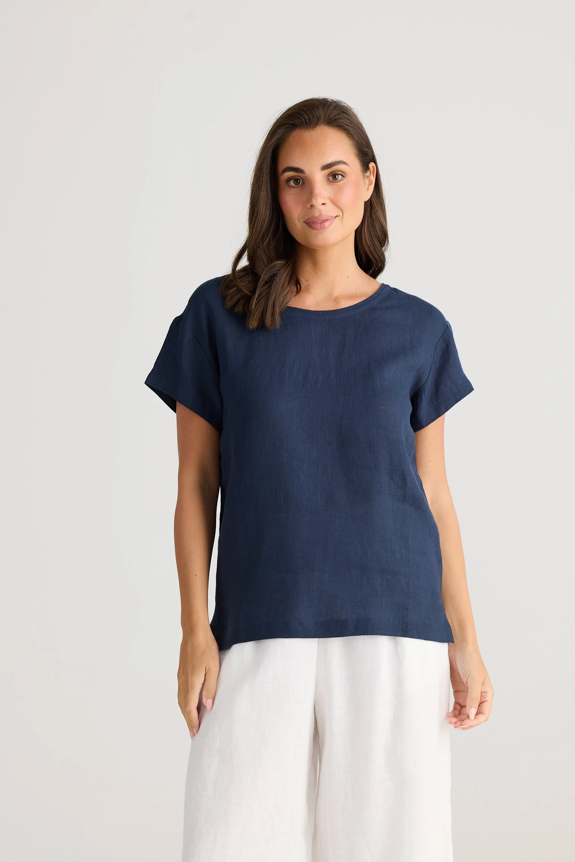 Captain Linen Top - Navy