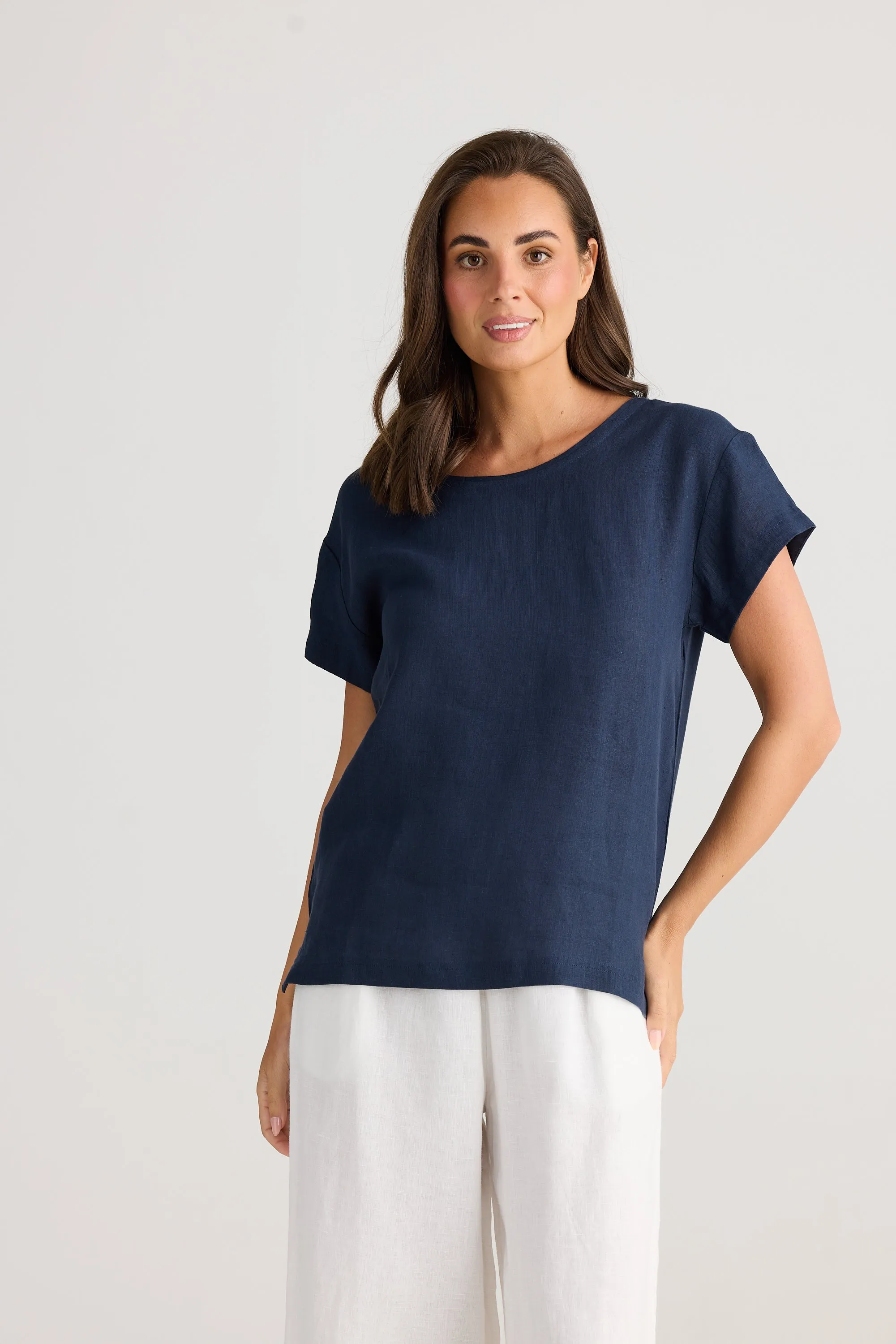 Captain Linen Top - Navy