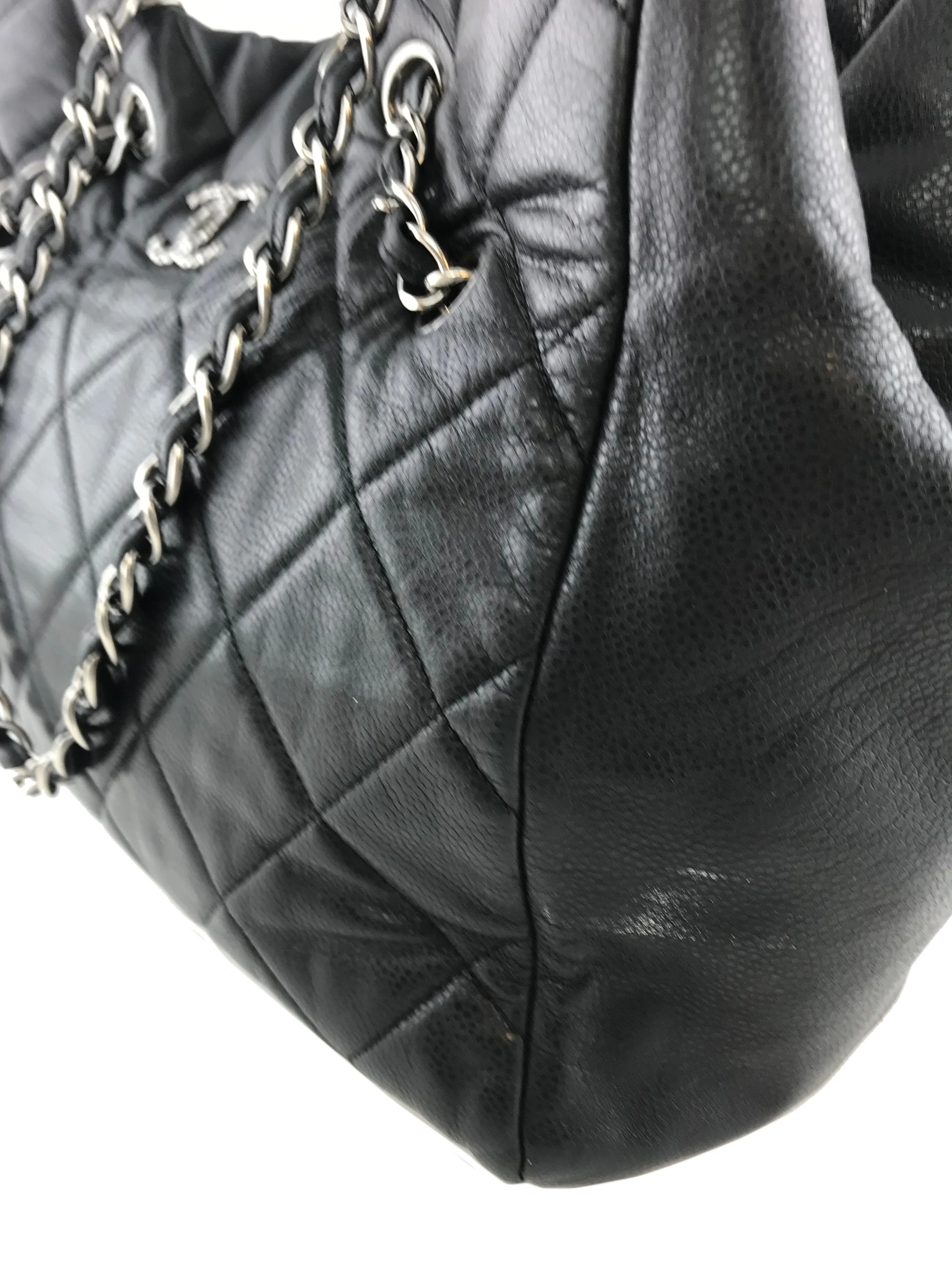 Chanel Cells Quilted Caviar Leather Large Tote Bag