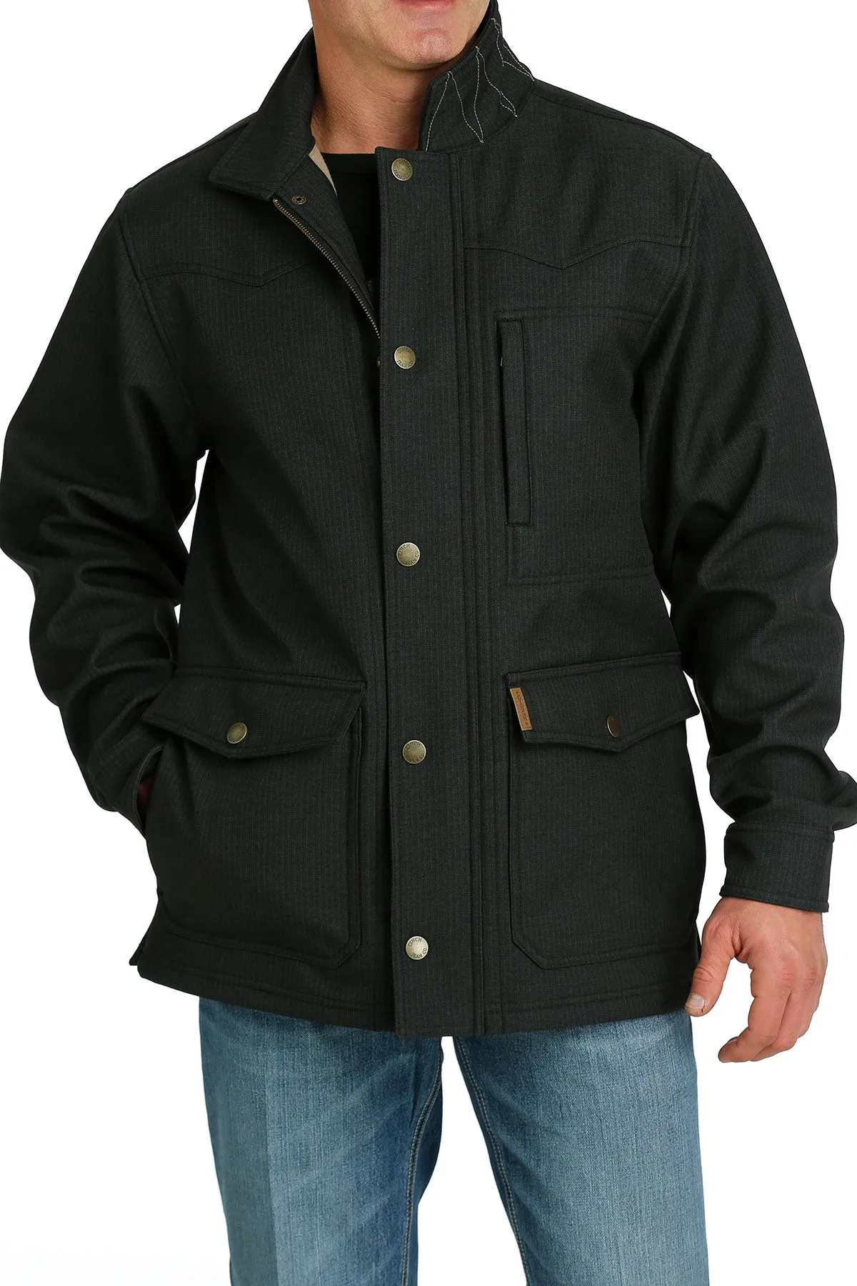 'Cinch' Men's 3/4 Length Bonded Jacket - Charcoal