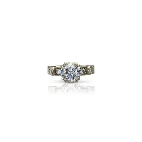 Circle Square with Diamonds Ring