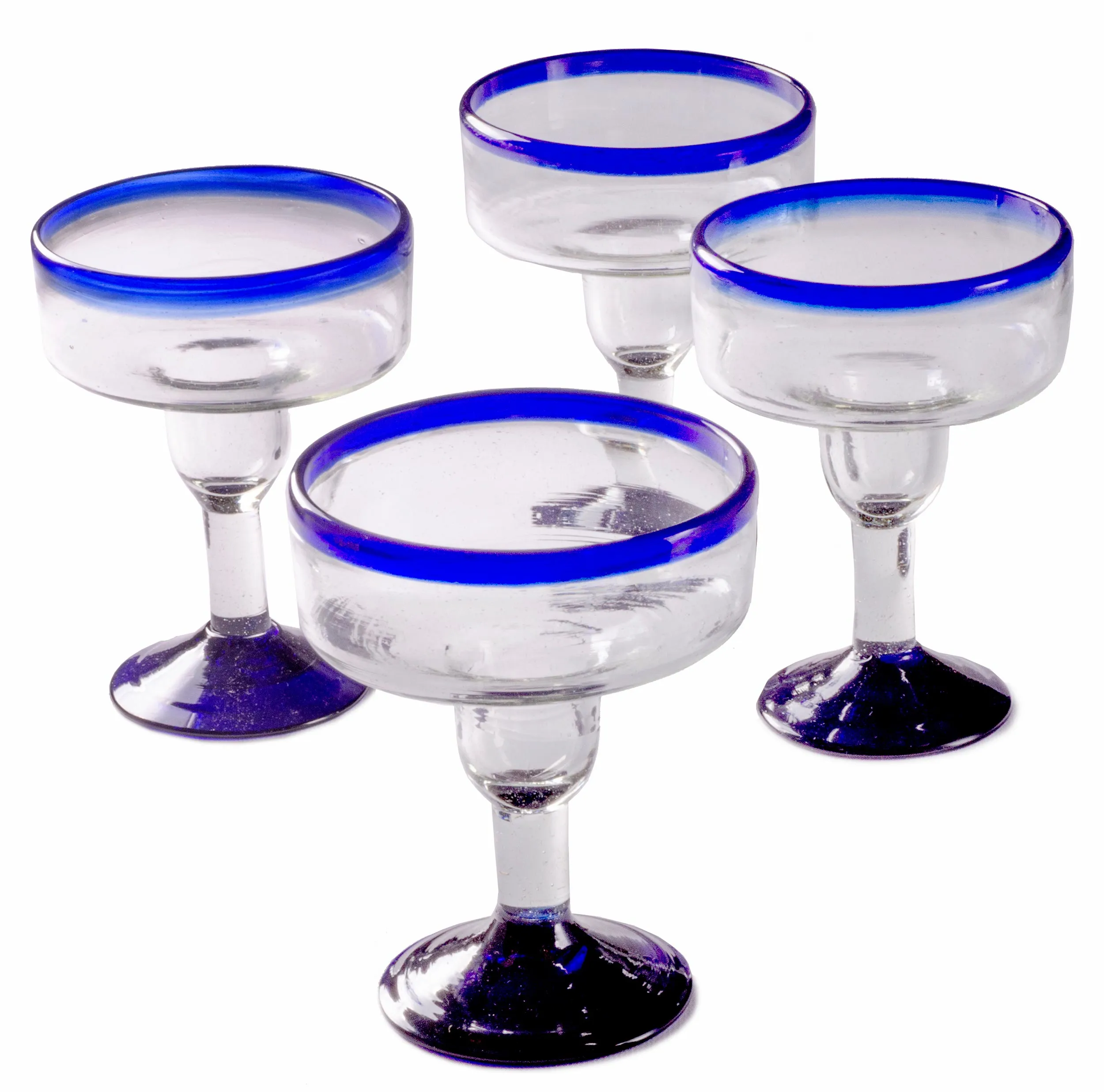 Cobalt Blue Rim Coupette Margarita - 12 oz - Set of 4