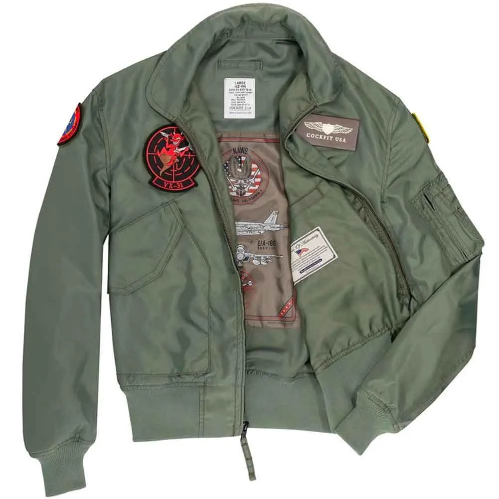 Cockpit USA Mens Movie Heroes Top Gun Nylon Flight Jacket