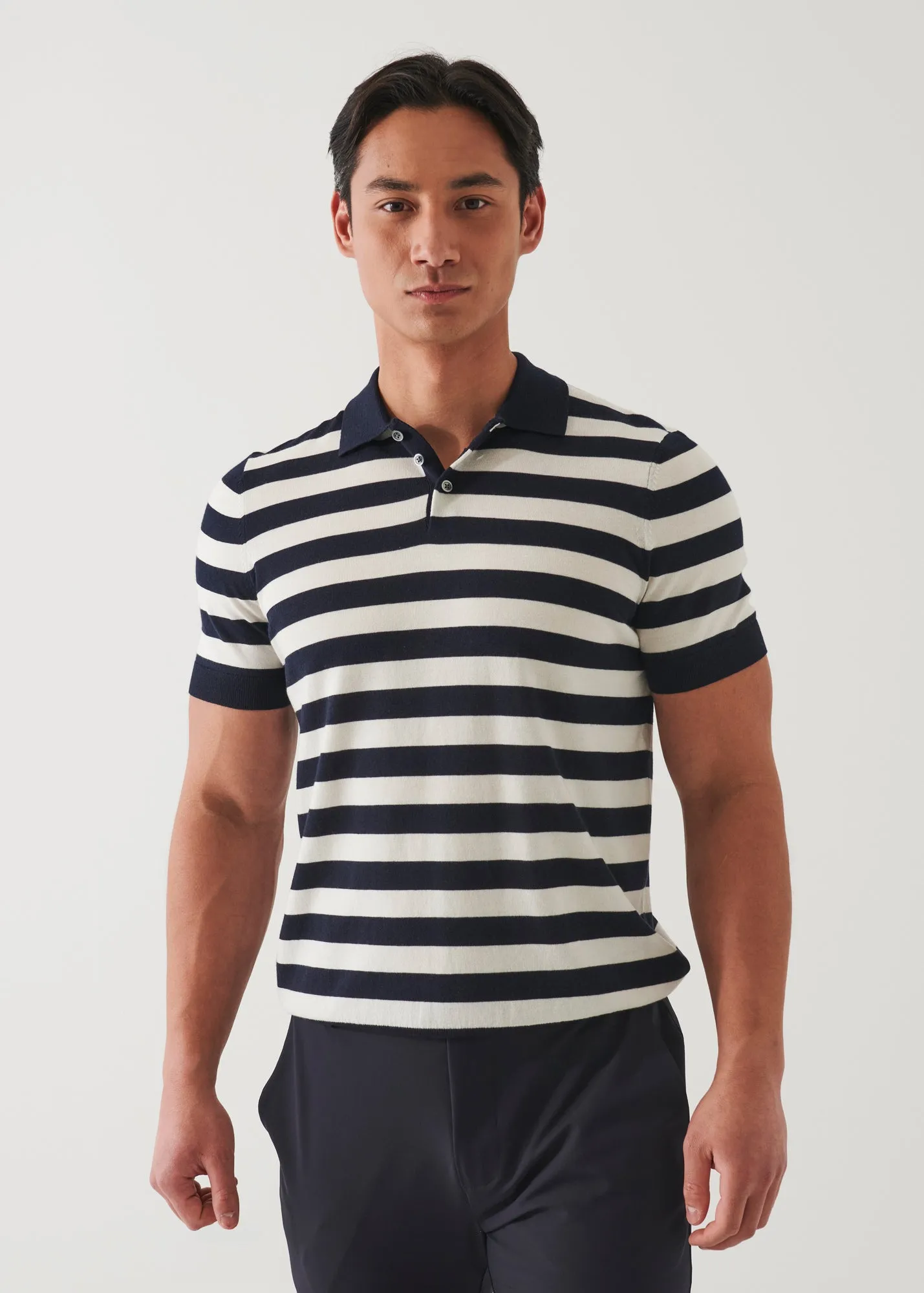 COTTON CUPRO STRIPED POLO