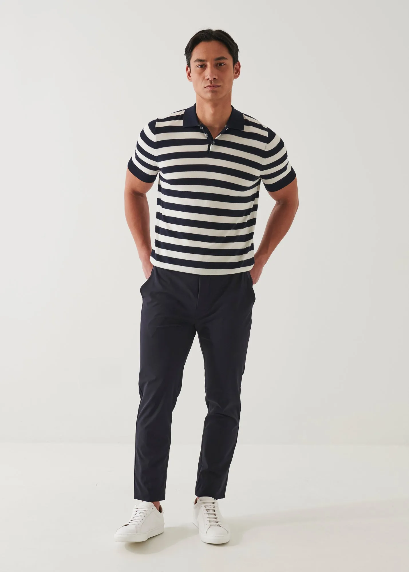 COTTON CUPRO STRIPED POLO