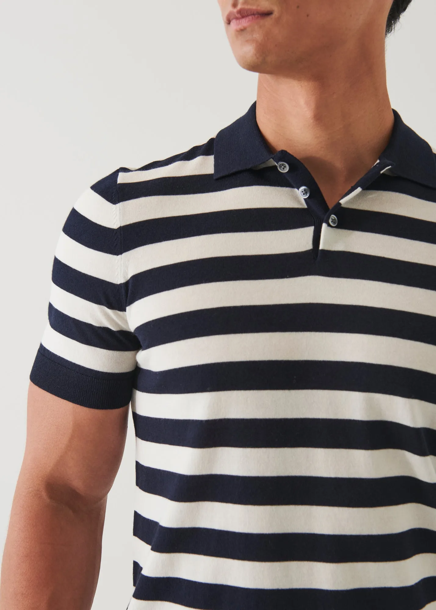 COTTON CUPRO STRIPED POLO