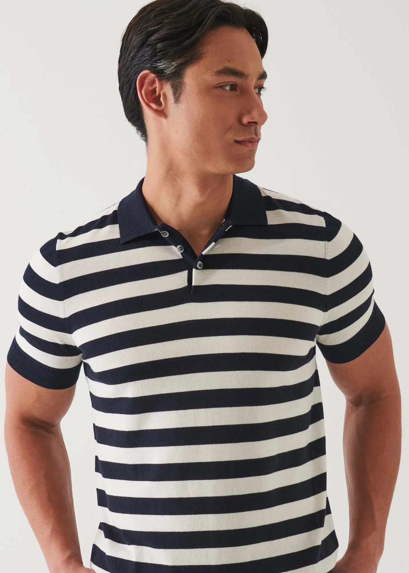 COTTON CUPRO STRIPED POLO