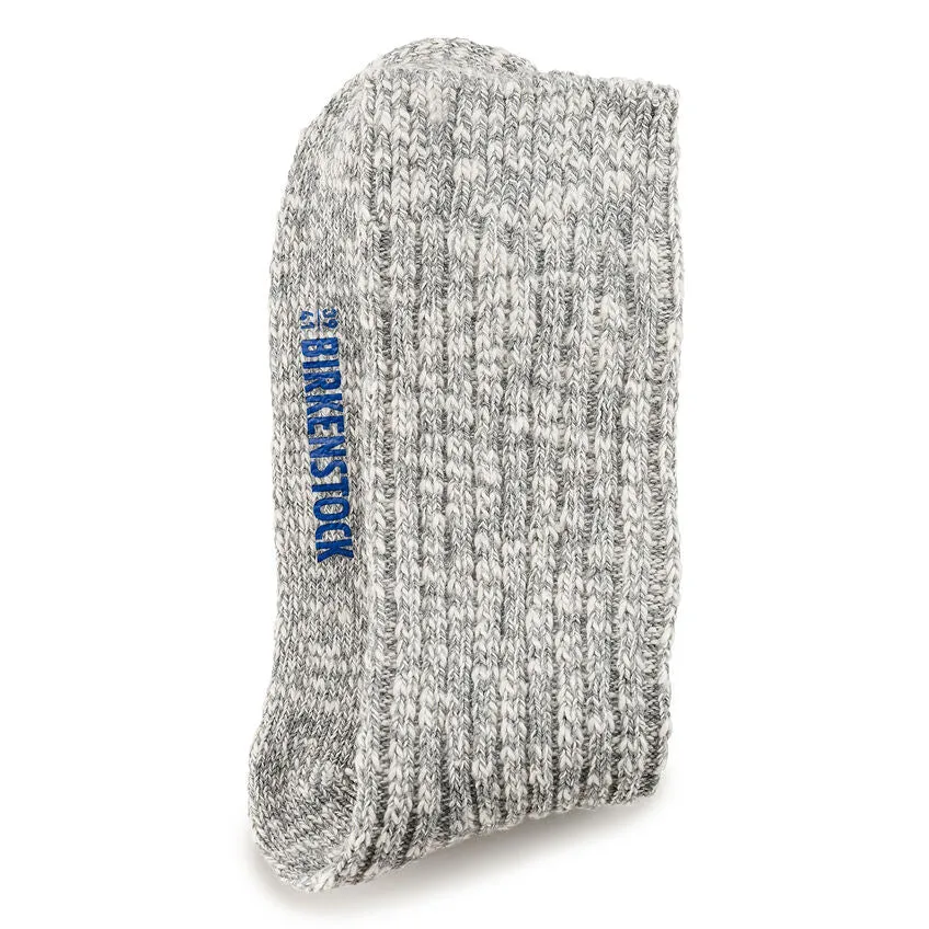 Cotton Slub Sock - Gray/White