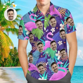 Custom Face Hawaiian Shirt Flamingo Rum Club Personalized Aloha Beach Shirt For Men