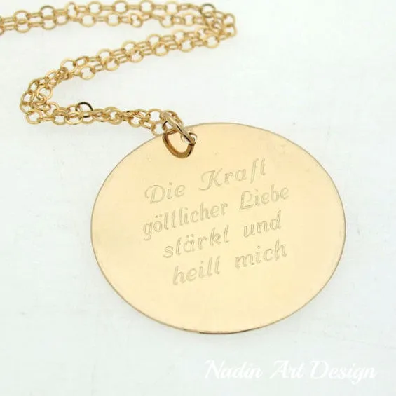 Custom Message Gold Necklace