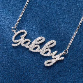 Custom Moissanite Script Font Name Necklace