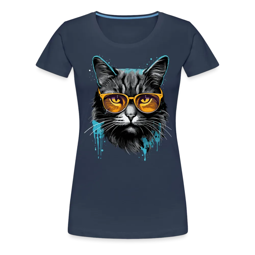 Damen T-Shirt mit Katzenmotiv "Splash Cat 2"