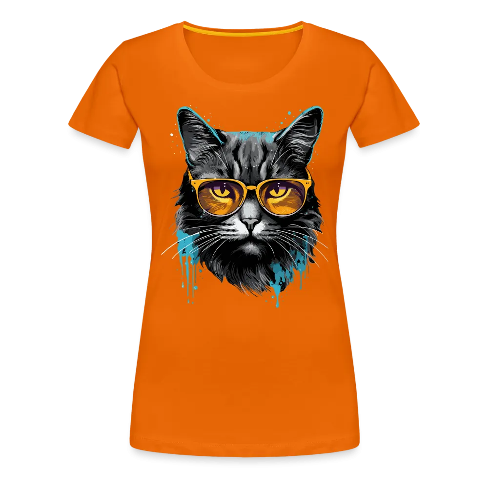 Damen T-Shirt mit Katzenmotiv "Splash Cat 2"